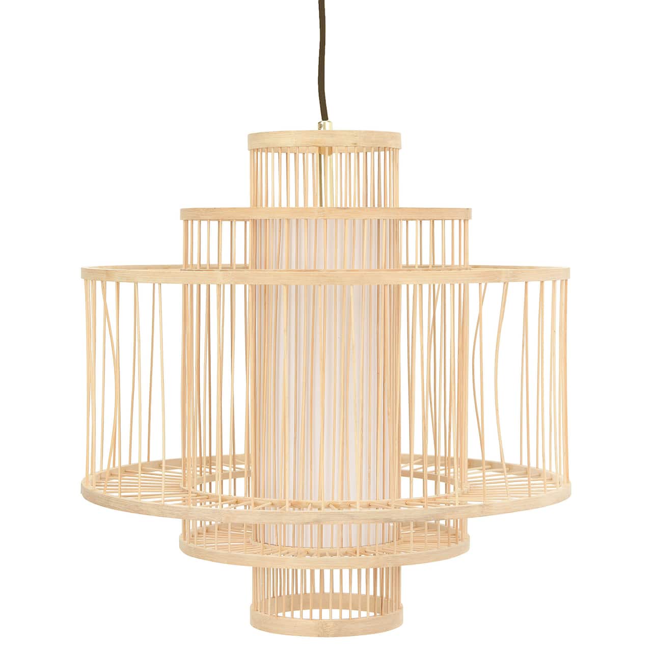Hello Honey® 19.5" Boho Tiered Bamboo Chandelier